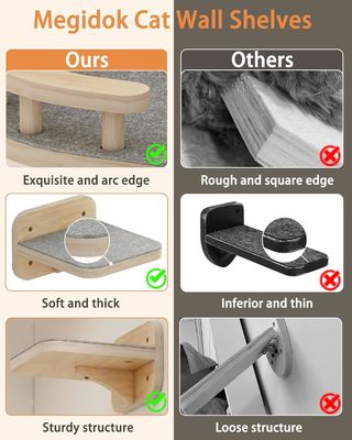 Home Furniture Custom Size Wall Mounted Cat Furniture Corner Climbing Shelf Perches With 3 Wide Steps