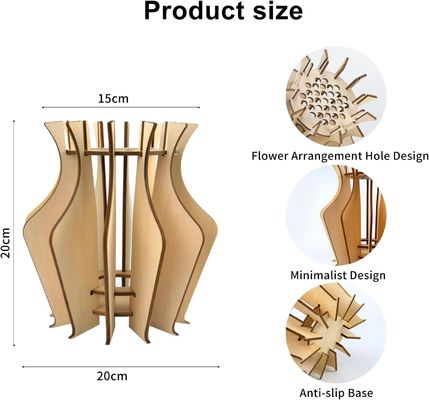 Occasion Anniversary Wooden Puzzle Flower Vase for Lego Flower Bouquet Building Set