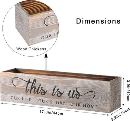 Wooden Rectangular Planter Box for Rustic Centerpieces Customized Logo Acceptable