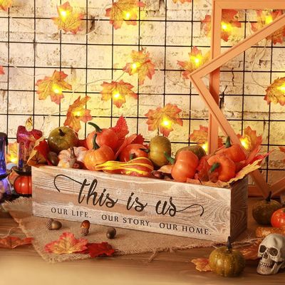 Wooden Rectangular Planter Box for Rustic Centerpieces Customized Logo Acceptable