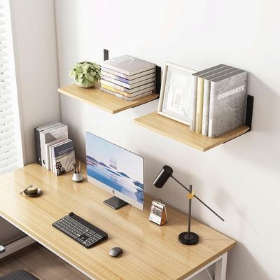Wooden Floating Shelves for Modern Wall Display in Stylish Living Room