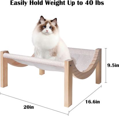 Elevated Wooden Cat Hammock for Indoor and Outdoor Eco-Friendly Pet Sleeping Place