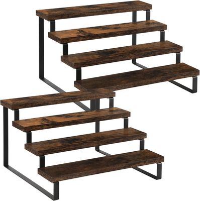 Household Wooden Laundry Shelf Organizer for Rustic Display Tiered Perfume and Cologne
