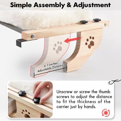Customized Size Easy To Adjust Window Sill Wood Cat Bed Window Hammock for Living Room