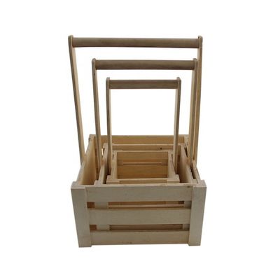 Custom Antique Wooden Pine Storage Baskets for Portable Fruit Organization