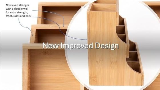 Other Gift Craft 3-Tier Bamboo Tea Bag Storage Holder Holds 180 Bags in Pine Wood Color