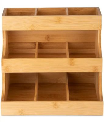 Other Gift Craft 3-Tier Bamboo Tea Bag Storage Holder Holds 180 Bags in Pine Wood Color