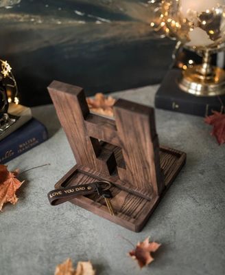 Wooden Phone Stand for Personalized Anniversary Gifts Rustic Style Wooden Docking Station