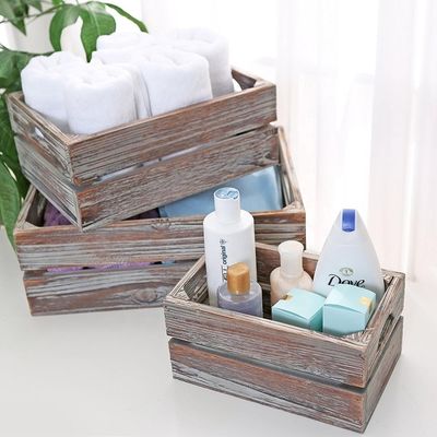 Europe Regional Feature Home Deco Unfinished Solid Pine Wooden Crates 3-Pack for Wine