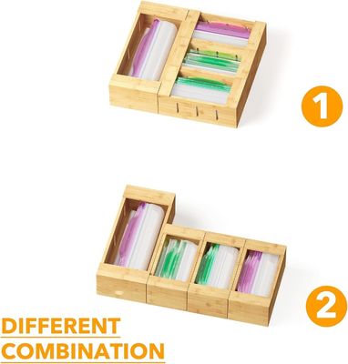 Custom Logo TIMBER Bamboo Storage Organizer for Variety Size Bags Silk-Screen Printed