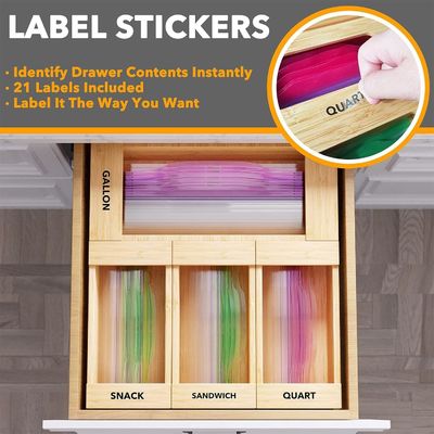 Custom Logo TIMBER Bamboo Storage Organizer for Variety Size Bags Silk-Screen Printed