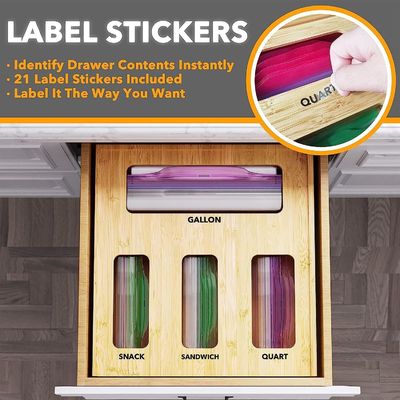 Keep Your Kitchen Drawer Neat and Tidy with our Popular 4-Slot Bamboo Bag Storage Box
