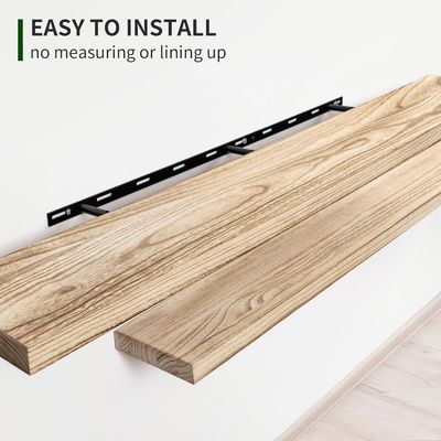 48 Inch Wall Shelf Set of 2 Rustic Wood Shelves for Wall Storage in Bathroom Display