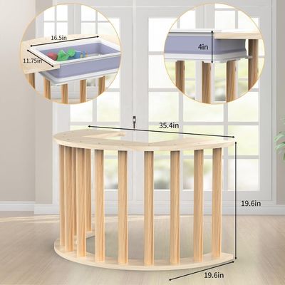 Save Space Wooden Toys Climbing Arch for Sensory Table and Storage Holders Racks