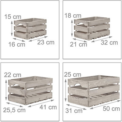 Custom Capacity Vintage Wood Crates for Home Decoration Folk Art Style