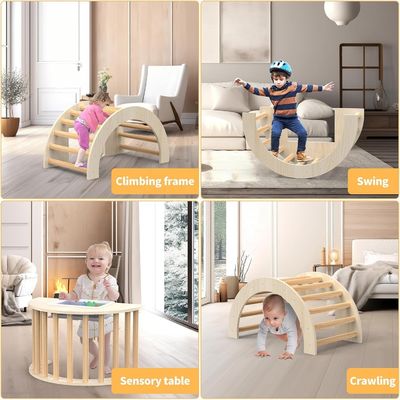 Save Space Wooden Toys Climbing Arch for Sensory Table and Storage Holders Racks