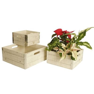 Unfinished Wooden Apple Crates for Crafts Set of 3 Customized Shape Printing Crates
