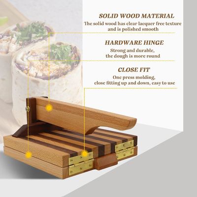 10 Inch Square Wood Flour Tortilla Press for Homemade Taco and More Custom Logo Acceptable