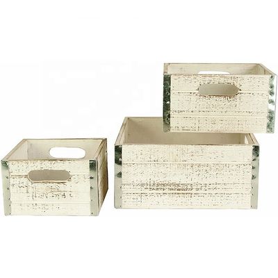 Unfinished Wooden Apple Crates for Crafts Set of 3 Customized Shape Printing Crates