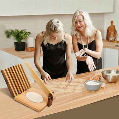 10 Inch Square Wood Flour Tortilla Press for Homemade Taco and More Custom Logo Acceptable