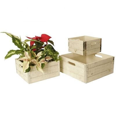 Unfinished Wooden Apple Crates for Crafts Set of 3 Customized Shape Printing Crates