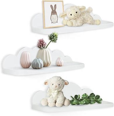 Home Furniture Wooden Hanging Shelf for Kids Room Wall Decor Cute White Cloud