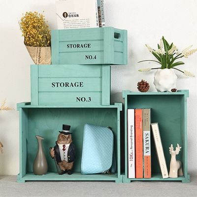 Wooden Towel Nesting Crates Rustic Small Pine Wood Crates for Rustic Home Display