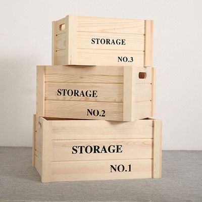 Wooden Towel Nesting Crates Rustic Small Pine Wood Crates for Rustic Home Display