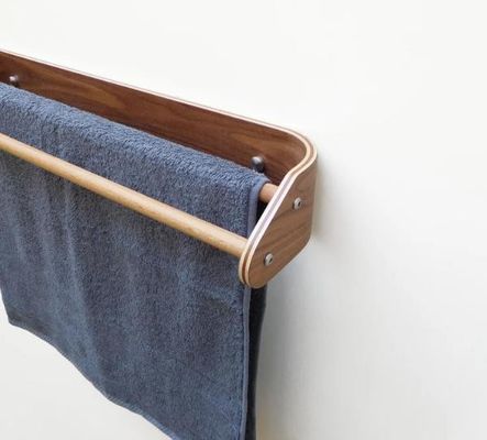Custom Wooden Double Towel Bar Wall Mounted Bath Towel Rack for Holding Kitchen Appliance