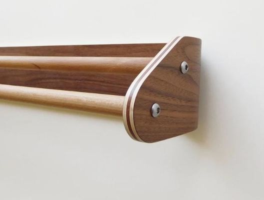 Custom Wooden Double Towel Bar Wall Mounted Bath Towel Rack for Holding Kitchen Appliance
