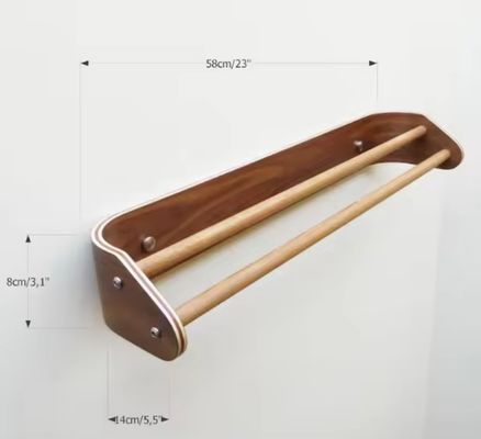 Custom Wooden Double Towel Bar Wall Mounted Bath Towel Rack for Holding Kitchen Appliance