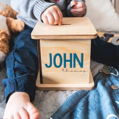 Wooden Personalized Coin Bank for Kids OEM ODM Accepted Eco-friendly Bamboo Material
