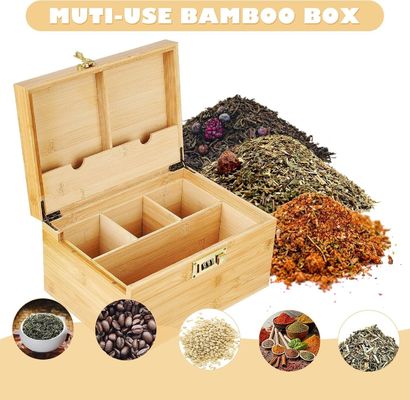 Plain Wooden Box with Removable Tray and Combination Lock Custom Smell Proof Storage