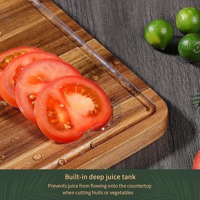 17x12 12x10 12x7 Inch Thick Wood Chopping Board Set of 3 with Handles and Juice Groove