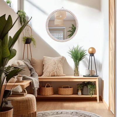 Hotel Home Bathroom Decoration Wood Bead Home Decorative Wall Hanging for Bedroom Nursery
