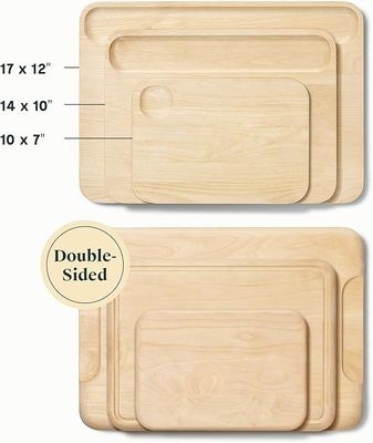 10 X 7 Inch Birch Wood Cutting Board Coated with Food-Safe Mineral Oil Wax Finish