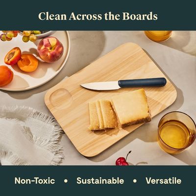 10 X 7 Inch Birch Wood Cutting Board Coated with Food-Safe Mineral Oil Wax Finish