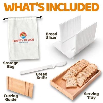 Wooden Bread Slicer with Anti-Slip Silicone and Super Stable Base Handmade Wood Cutter
