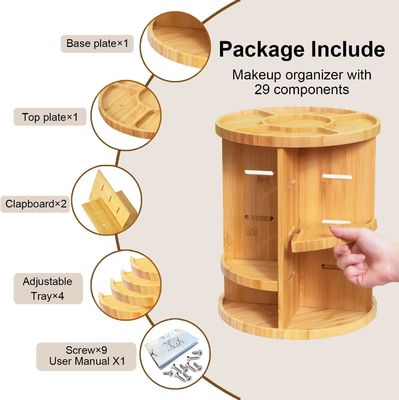 Adjustable Vanity Makeup Holder Rack Cosmetics Storage Display Box with Customized Logo Acceptable