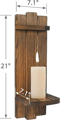 202406 Rustic Wooden Candle Holders Wall Hanging Candle Sconces for a Cozy Atmosphere