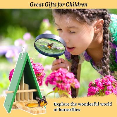 Breathable Wooden Butterfly House with Metal Stake Attract Butterflies to Your Garden