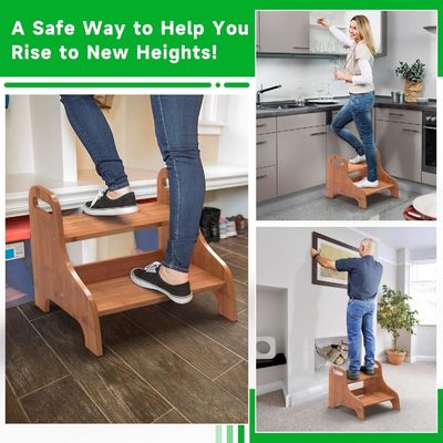 Photo Frame Wooden Baby Adjustable Height Helper Tower Kitchen Step Stool for Learning