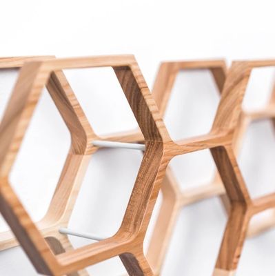 Home Furniture Wooden Honeycomb Wall Mount Toilet Paper Holder with Tissue Storage