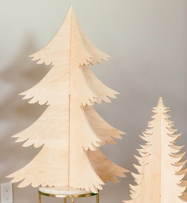 High Quantity Advantage 202407 Christmas Decor Wooden Trees Custom