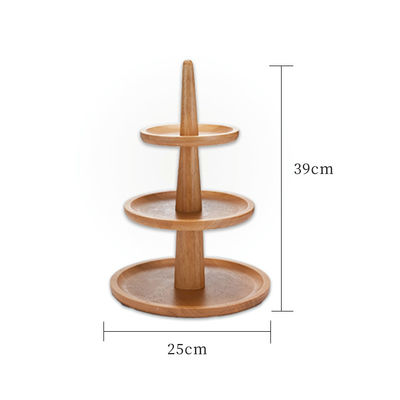 Accepeted OEM ODM 25x39cm Oak Wood Biscuit Cake Dessert Stand for Afternoon Tea Time