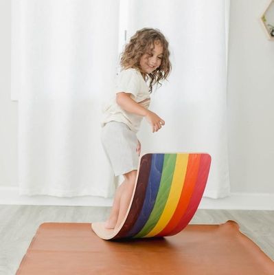 Customized Logo Wood Wobble Board Set of 2 for Adults in Gym and Surf Montessori Game