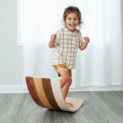 Customized Logo Wood Wobble Board Set of 2 for Adults in Gym and Surf Montessori Game