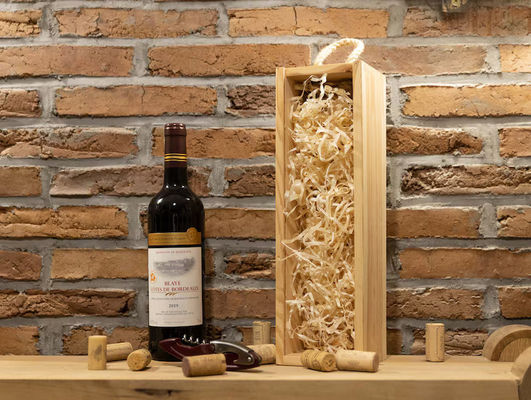 Rectangle Wooden Wine Box with Burned Printing Personalized Anniversary Wedding