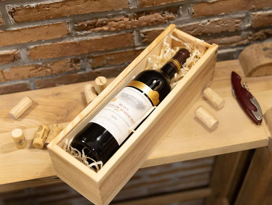 Rectangle Wooden Wine Box with Burned Printing Personalized Anniversary Wedding