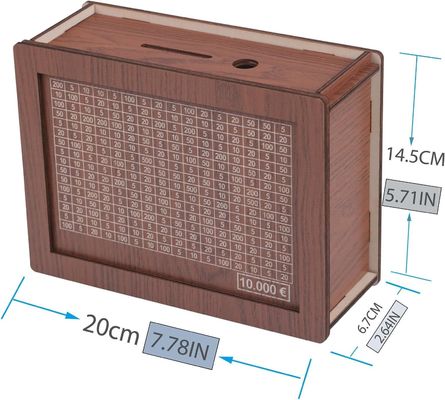 7.87 * 5.71 * 2.64 inch Wooden Money Banks for Adults Customizable and Durable